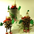 Three pinecone elves