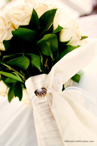Bouquet with Grandmom pin and hanky Bouquet with Grandmom pin and hanky