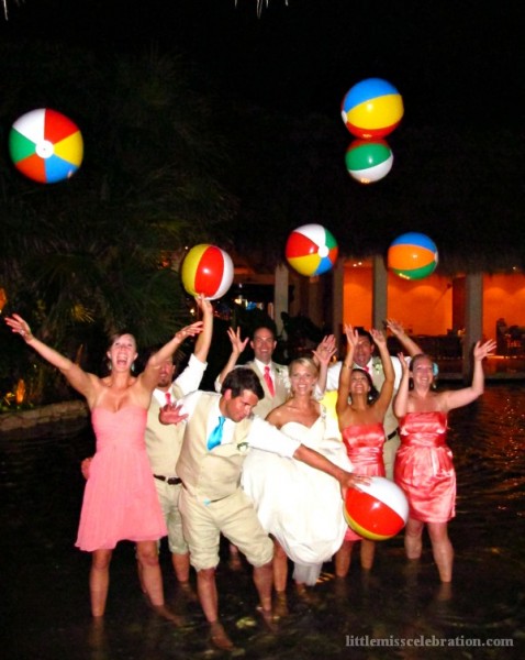 Fountain Beach balls in the fountain