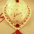 Red and White Doily Pocket