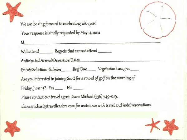 Wedding Response Card Wedding Response Card