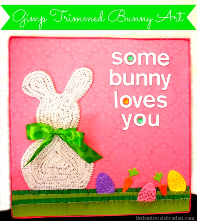 Gimp Trimmed Bunny Art Guest Post at 52 Mantels!