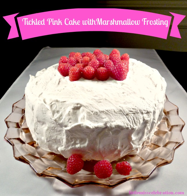 Tickled Pink Cake With Marshmallow Frosting