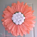 DIY {Big} Paper Twist Door Flower! How-to at littlemisscelebration.com @CindyEikenberg