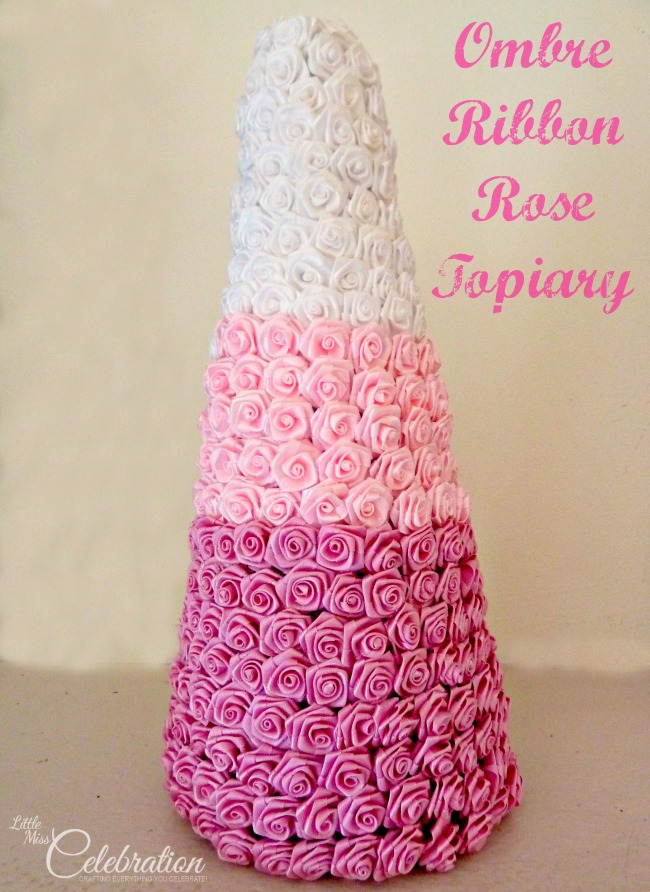 Ombre Ribbon Rose Topiary