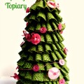 Burlap Ribbon Evergreen Spring Topiary