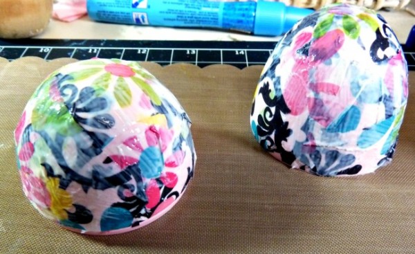 Mod Podged egg halves Mod Podged egg halves