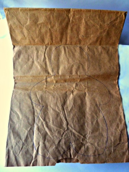 Paper bag with traced bunny Paper bag with traced bunny