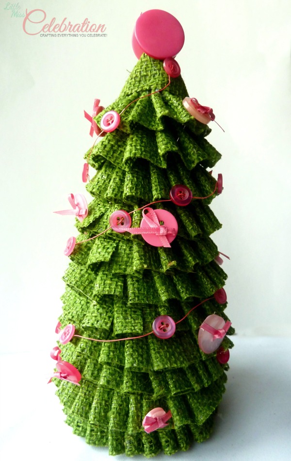 Burlap Ribbon Evergreen Spring Topiary 