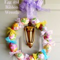 "Wreathless" Egg and Ribbon Wreath-eggs are just glued together! How-to at littlemisscelebration.com