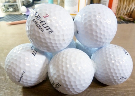 All golf balls glued