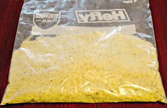 Breadcrumbs, cheese and spices ready to shake! Breadcrumbs, cheese and spices ready to shake!