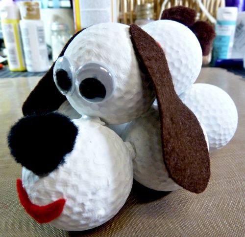Finished golf ball puppy