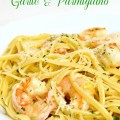 Linguine with Shrimp, Garlic & Parmigiano - a quick, easy and delicious meal for a special occasion or dinner party! At Little Miss Celebration
