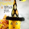 A sparkly paper mache pumpkin & witch hat - innocent by day, sinister by night! littlemisscelebration.com