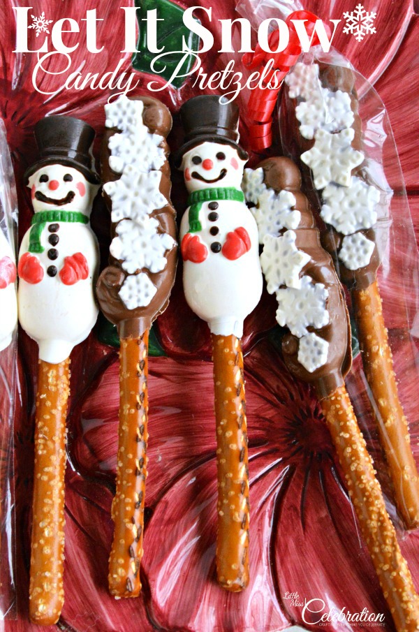 Let It Snow Candy Pretzels
