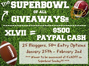 Super Bowl Giveaway - Win $500 in Paypal cash, plus great recipes to get ready for the big game!