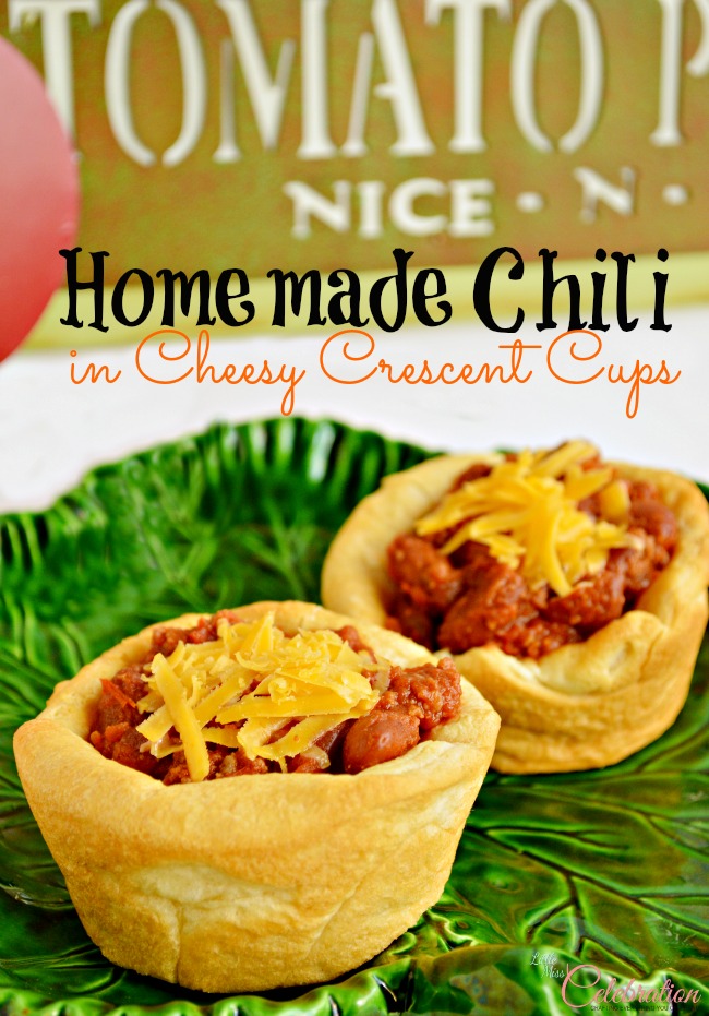 Homemade Chili in Cheesy Crescent Cups