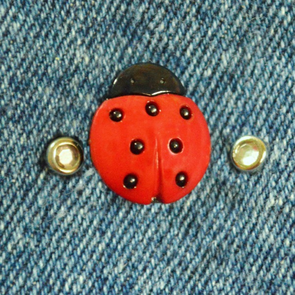 With a ready-made tote, some buttons, ribbon & crystals, it's easy to make a cute Ladybug Button & Bling Tote! At littlemisscelebration.com