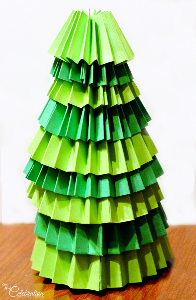 Make a Summer Kissed Pleated Paper Holiday Tree! It's Christmas in July at Little Miss Celebration!