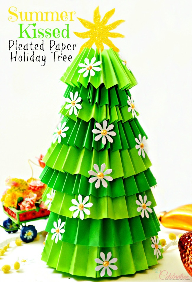 DIY Summer Kissed Pleated Paper Holiday Tree