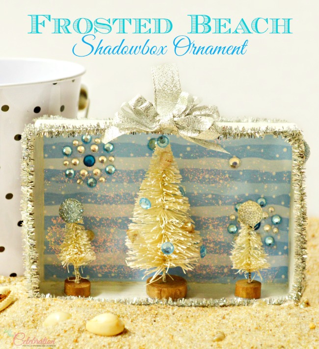 Frosted Beach Shadowbox Ornament