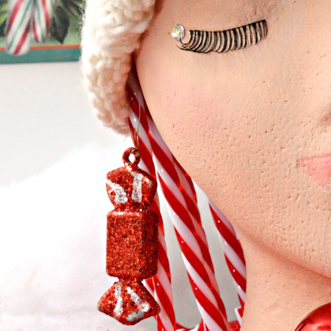 Create a magical, holiday Candy Cane Girl/Tree Topper #MakeItFunCrafts from littlemisscelebration.com