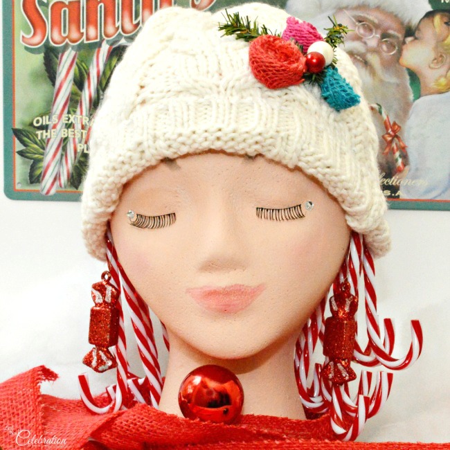 Create a magical, holiday Candy Cane Girl/Tree Topper #MakeItFunCrafts from littlemisscelebration.com