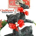 Paper Mache Chalkboard Reindeer - a classic holiday craft gets a modern twist! Keep one & give one as a gift! At littlemisscelebration.com