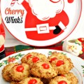 With a hint of lemon and a crunchy coat of wheat cereal, Cherry Winks are an easy, old-fashioned drop cookie perfect for the holidays! At littlemisscelebration.com #Christmas #cookie