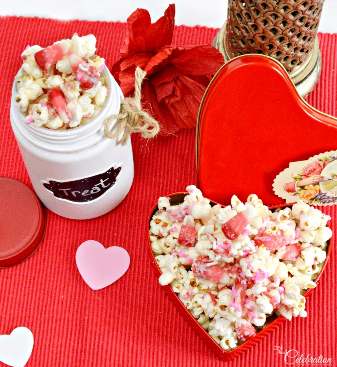 Next, melt about four to five tablespoons of butter, put over the popped corn, add salt and mix with a spatula. The butter and salt helps to build the flavor combinatio