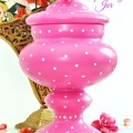 Give a glass apothecary jar a pop of personality with a little paint & polka dots! At littlemisscelebration.com #multisurface #decoartprojects