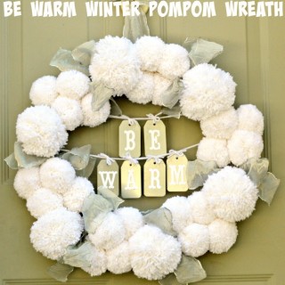 Be Warm Winter Pompom Wreath