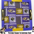 Turn an old picture frame into a fun and function serving tray with your home team spirit! Great DIY gift idea for the football lover! At littlemisscelebration.com