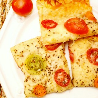 Cheese & Tomato Caesar Squares