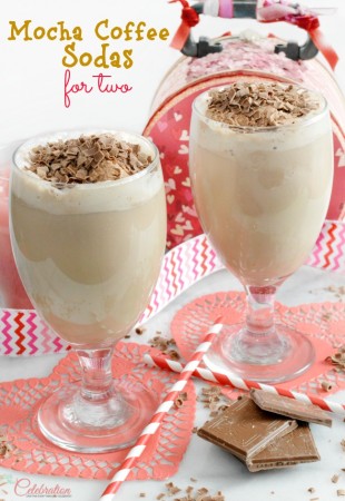 Wrap up Valentine’s Day or a romantic dinner with Mocha Coffee Sodas for Two! Rich, creamy and frothy, this is coffee and dessert in one! at littlemisscelebration.com