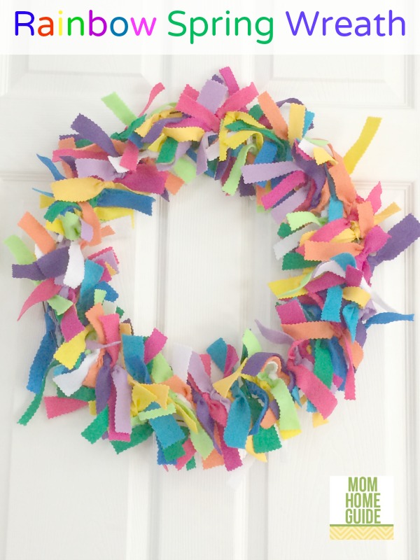 Rainbow Felt Spring Wreath from Mom Home Guide
