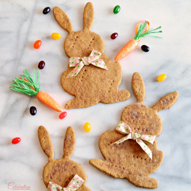 Molasses, brown sugar and whole wheat flour create delicious dough topped with cinnamon and brown sugar. These Molasses Wheat Bunny Cookies make a fun Easter treat but cut these cookies into different shapes all year long - kids love them! Recipe at littlemisscelebration.com