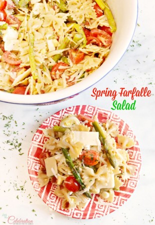 Mix farfalle, bow-tie pasta, with asparagus, cherry tomatoes, chopped egg, bacon and finish with a lemon balsamic vinaigrette for a Spring Farfalle Salad that’s tastes as fresh as the season. Recipe at littlemsscelebration