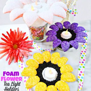 Foam Flower Tea Light Holders