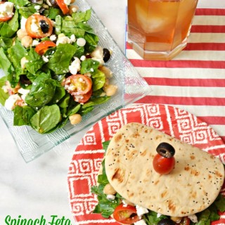 Spinach Feta Salad on Flatbread