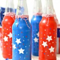 Toast Independence Day in red, white & blue style with Patriotic Soda Bottles! Can be washed and used for years to come! at littlemisscelebration.com