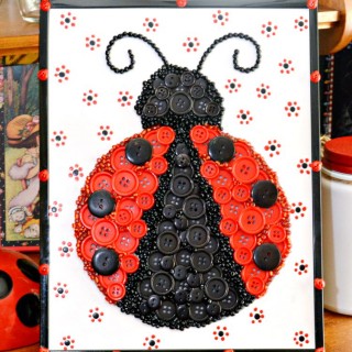 Lucky Ladybug Button Art