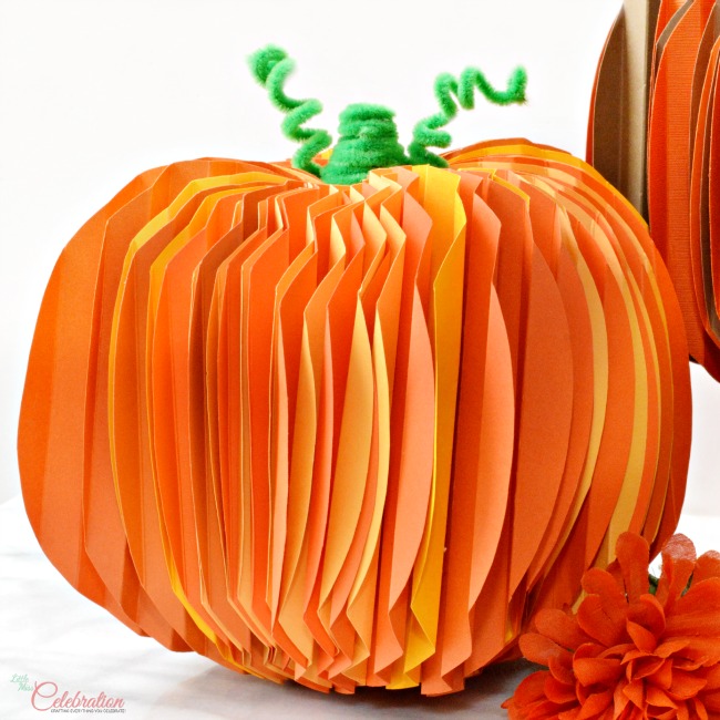 How To “Build” Pleated Paper Pumpkins for Thanksgiving