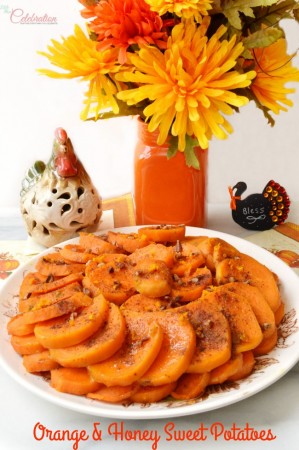 Try a different take on sweet potatoes this Thanksgiving! Orange & Honey Sweet Potatoes are a play on Potatoes Anna, bright with the flavor of Valencia orange. Recipe at littlemisscelebration.com
