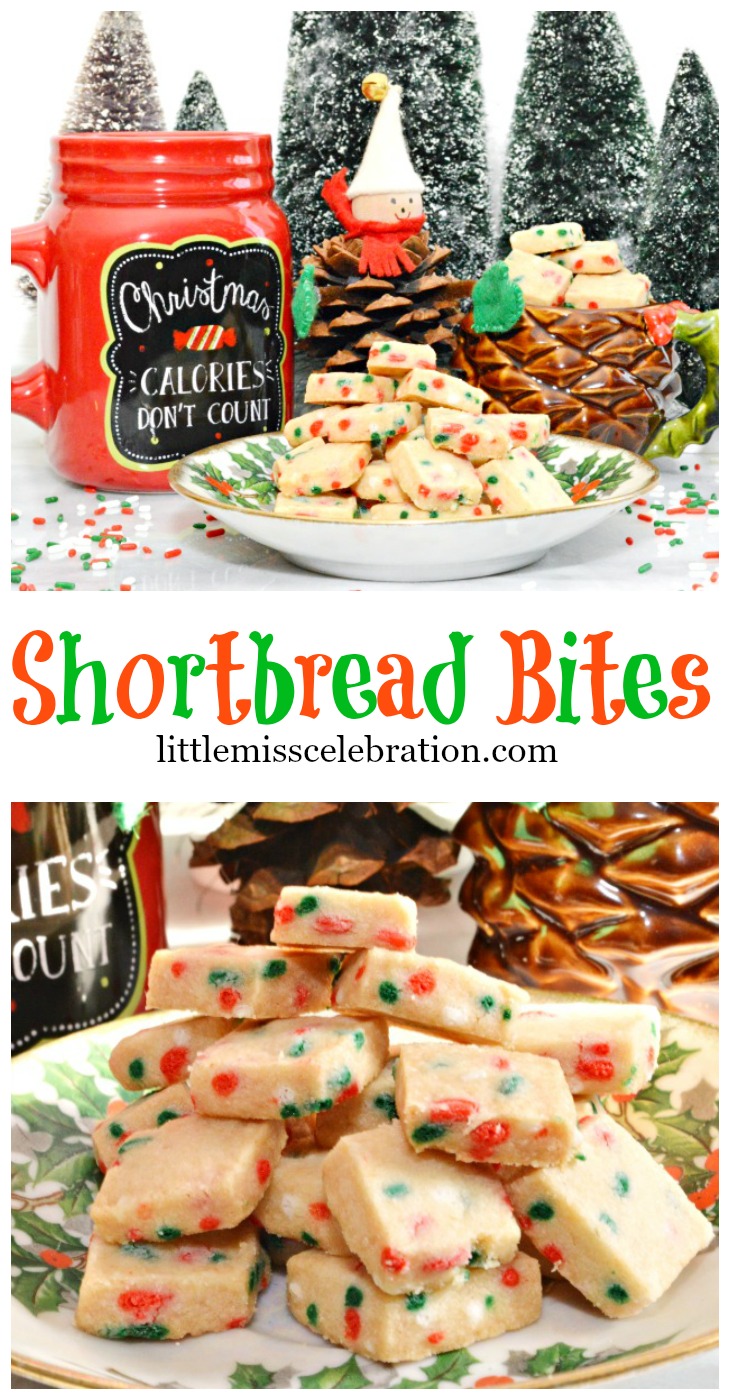Just 4 ingredients make these addictive little Shortbread Bites! Part of the 2015 Cookie Exchange! littlemisscelebration.com