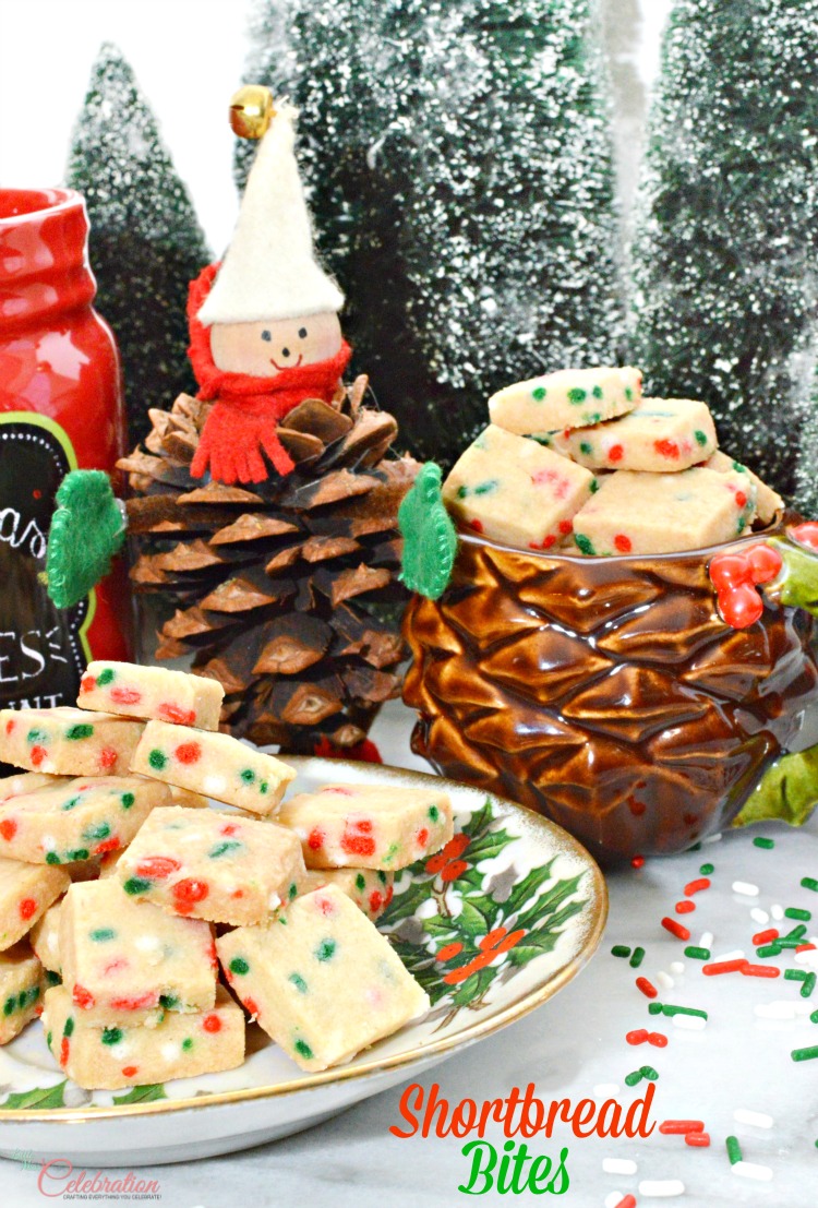 Just 4 ingredient make these addictive little Shortbread Bites! Part of the 2015 Cookie Exchange! littlemisscelebration.com