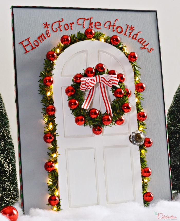 Easy to make, this Light-Up Home for the Holidays gift is great for anyone who can't be home, is in a first or new home, or just to celebrate your festive, holiday home! How-to at littlemisscelebration.com