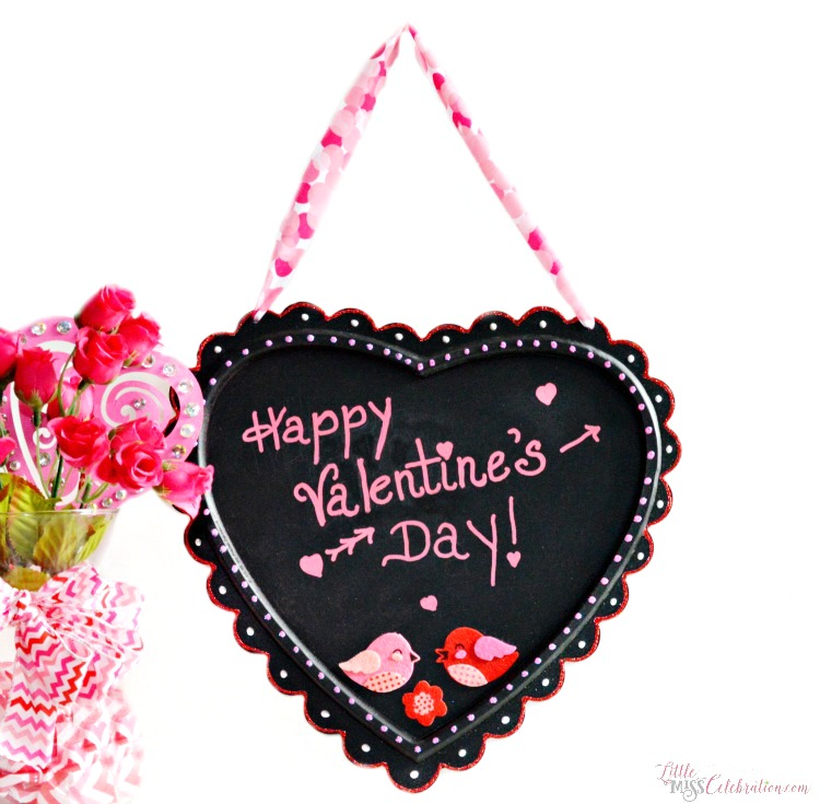 Make an easy Valentine chalkboard and leave sweet messages for your family! At littlemisscelebration.com
