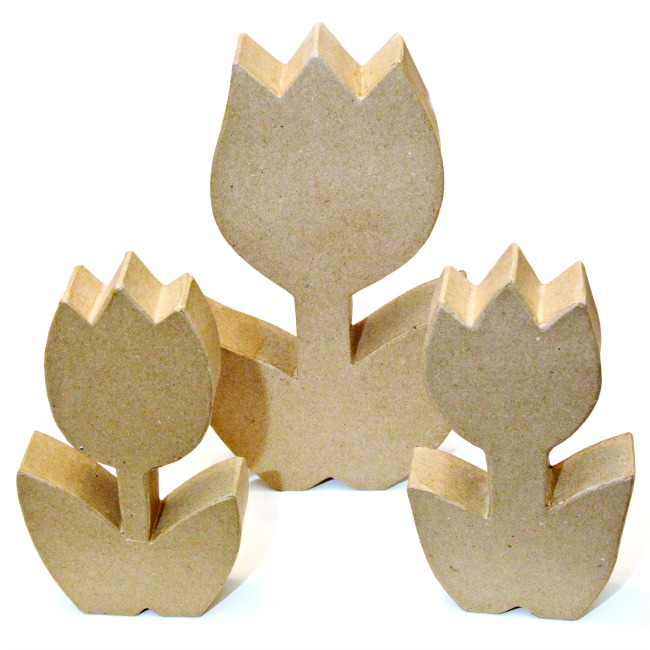 How CUTE are these forever tulips? It's easy to turn paper mache flowers into bright, sparkling charmers perfect for Mother's Day! at littlemisscelebration.com